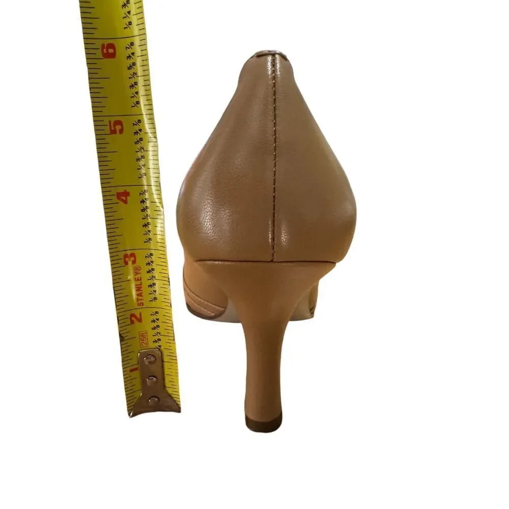 Jennifer Moore Tan Pointed Toe Loafer Style Stiletto Heel Women's Size 10M